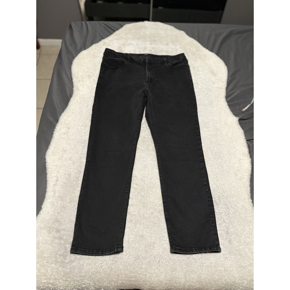 Express Men's Black Denim Jeans Slim Straight Size 38x30 Pants Stretch